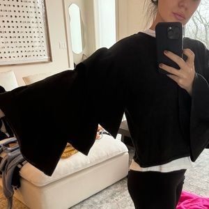 Zara pleated sleeved sweater